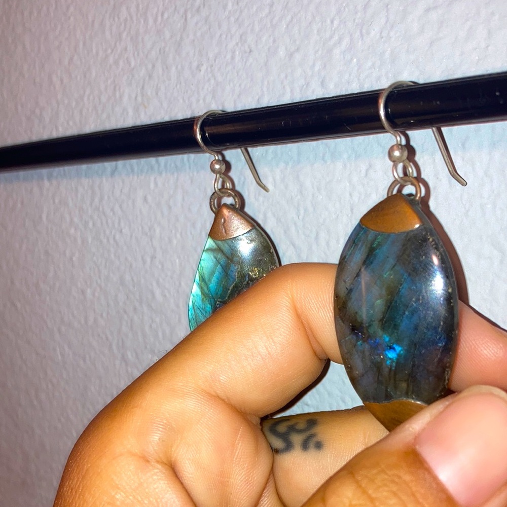 Free People Copper, Crystal Quartz, And Labradorite Dangle Earrings - Picture 8 of 11